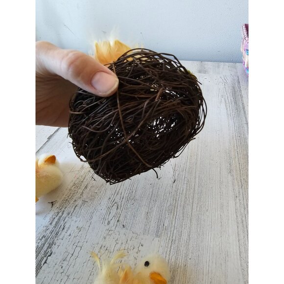 Vintage fluffy bird nest baby ducks Easter spring for life-size unique feathers - Picture 11 of 11